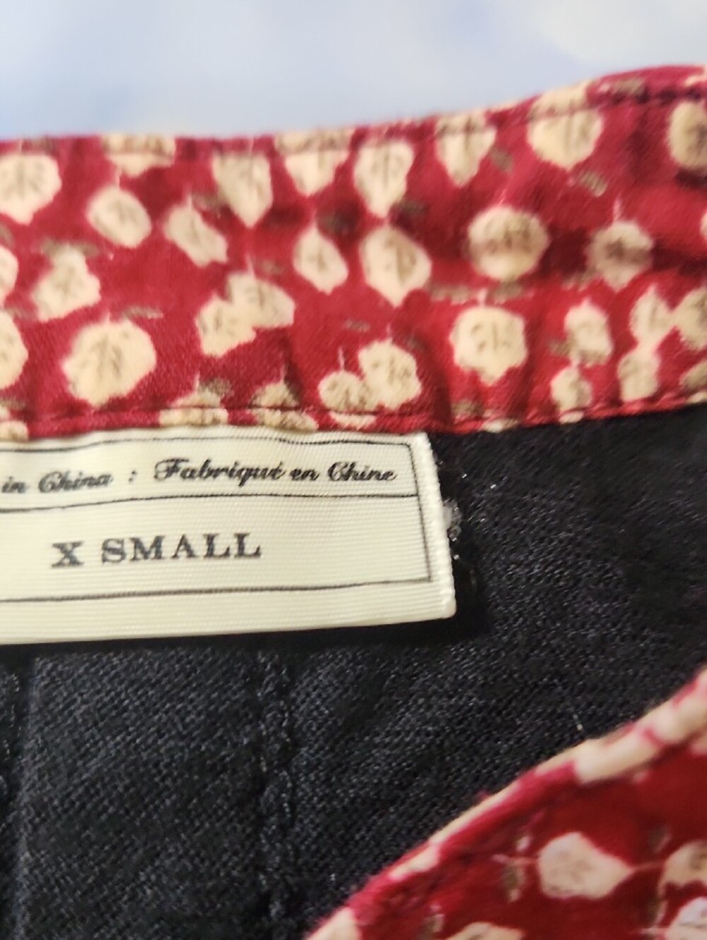 Meadow Rue X Antropology Sleeveless Black Sleeveless with Red Floral Trim - Picture 3 of 8